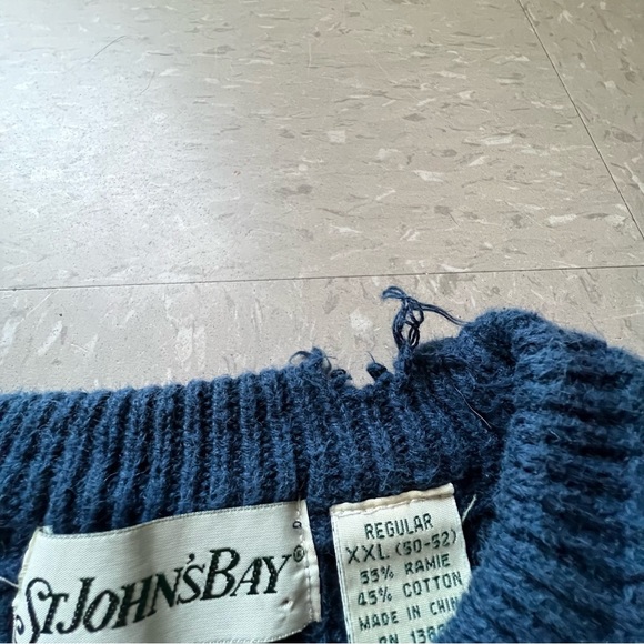 Vintage Navy Blue Knit Sweater - Picture 4 of 5